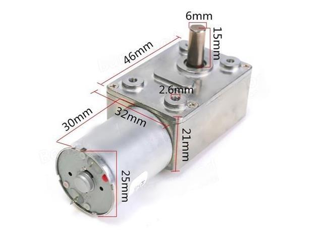 BDD WORM GEAR MOTOR 12V 6RPM