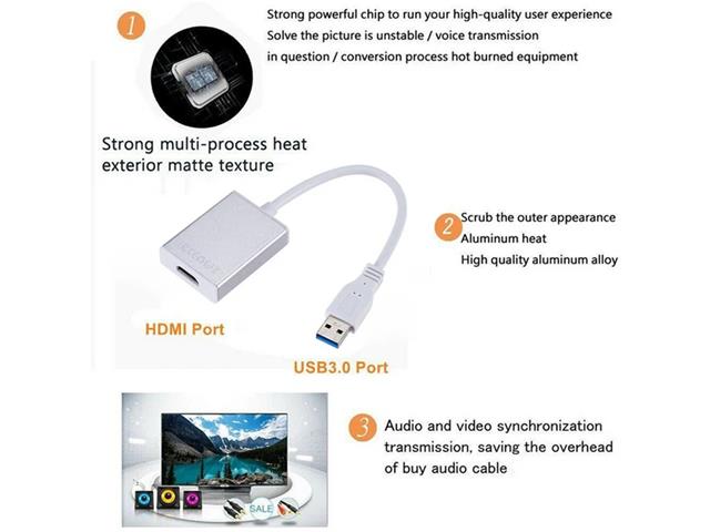 BDD USB3.0 - M TO HDMI - F CONVERTER - USB Hubs, Adaptors, & Extenders -