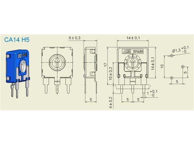 CA14NH5 4K7 - Potentiometers, Trimmers & Rheostats -