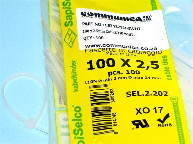 CBTSS25100WHT - Cable Fasteners & Fixings -