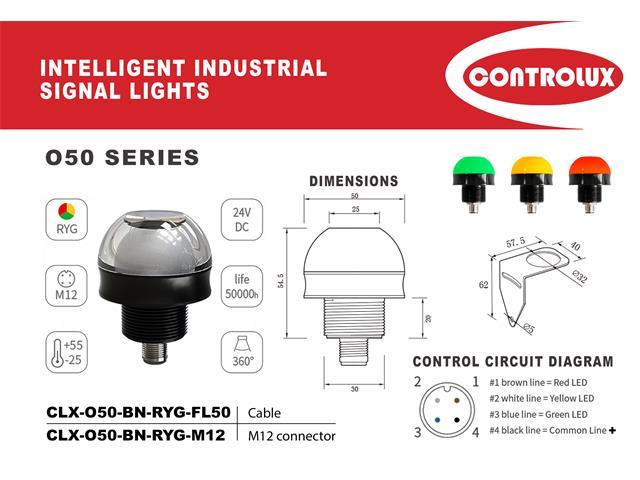 CLX-O50-BN-RYG-M12 - Industrial Automation -