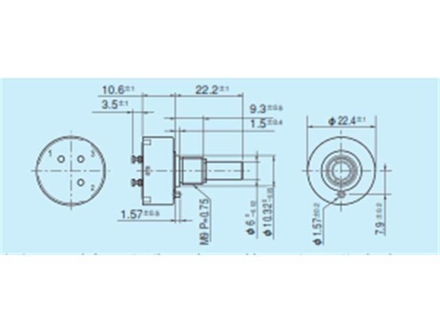 FCP22R-10K - Potentiometers, Trimmers & Rheostats -