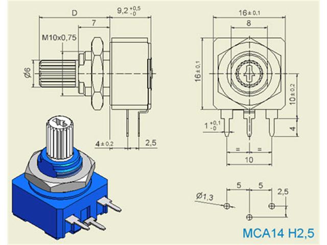 MCA14NH2,5 470E - Potentiometers, Trimmers & Rheostats -
