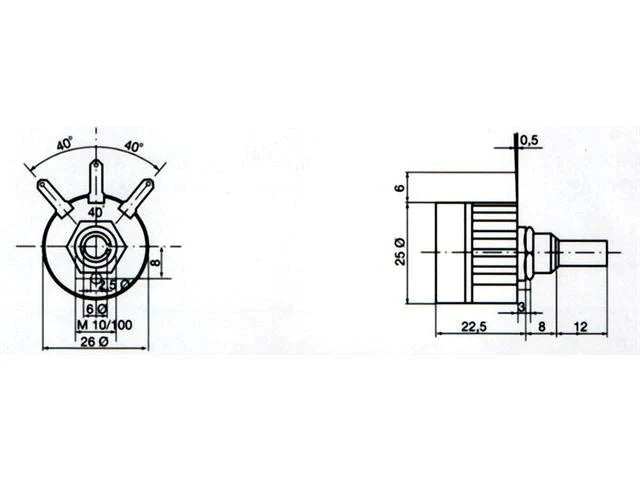 POT WW 3W 22K - Potentiometers, Trimmers & Rheostats -