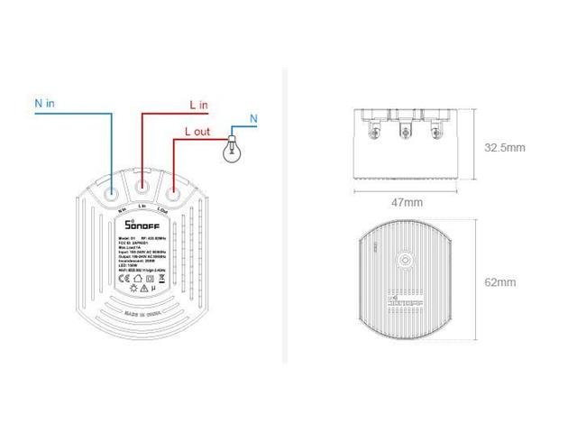 SONOFF D1 SMART DIMMER SWITCH - Home Automation - 6920075775716