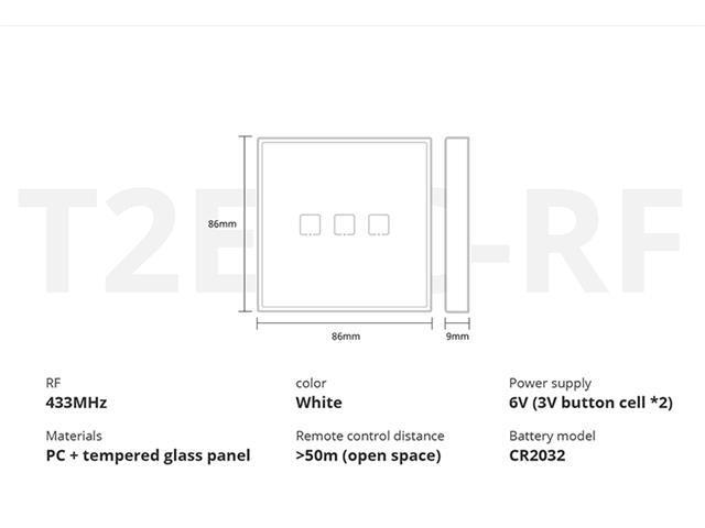 SONOFF T2EU-RF STICKON SWITCH 3W - Home Automation -