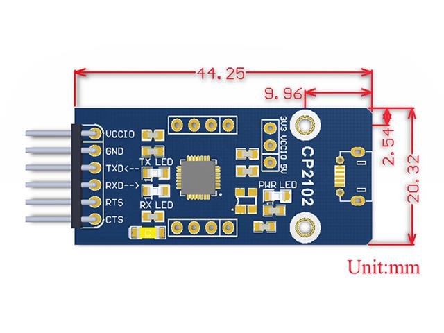 WVS CP2102 MICRO USB TO UART BRD - Breakout boards / Shields / Modules -