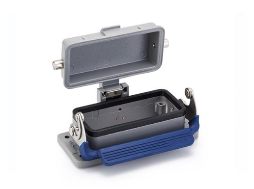 W16B-BK-1L/SC-CV - Bulkhead Housing Metal w/1 Locking Levers Plast. Cover Top Entry For "16B" Ser. IP67