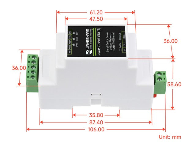 WVS RS485 TO RJ45 ETHERNET POE