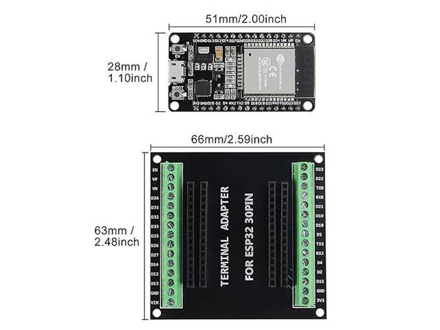 BDD ESP32 SCREW TERM B/O BOARD B