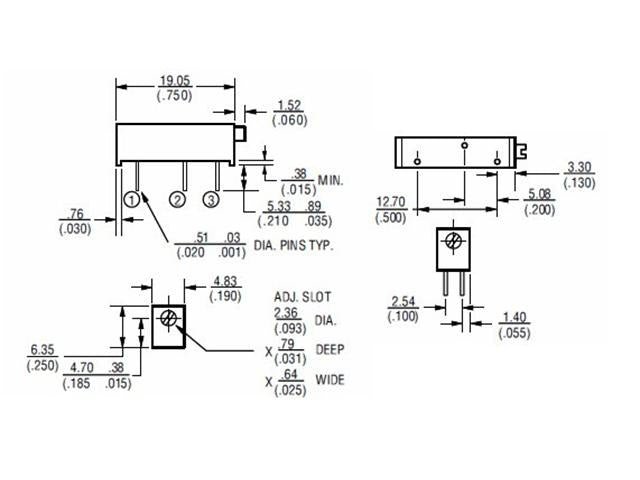 3006P - 1 - 503LF - Potentiometers, Trimmers & Rheostats - 