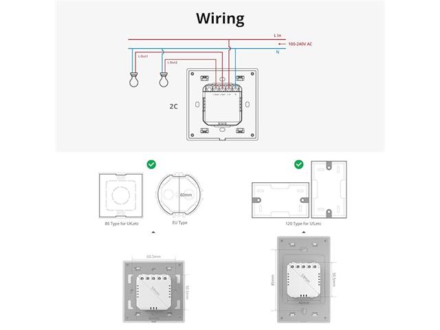 SONOFF T5 LIGHT SWITCH T5-3C-120