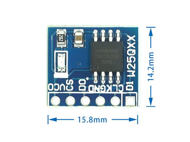 HKD W25Q128 FLASH STORAGE MODULE - Breakout boards / Shields / Modules -