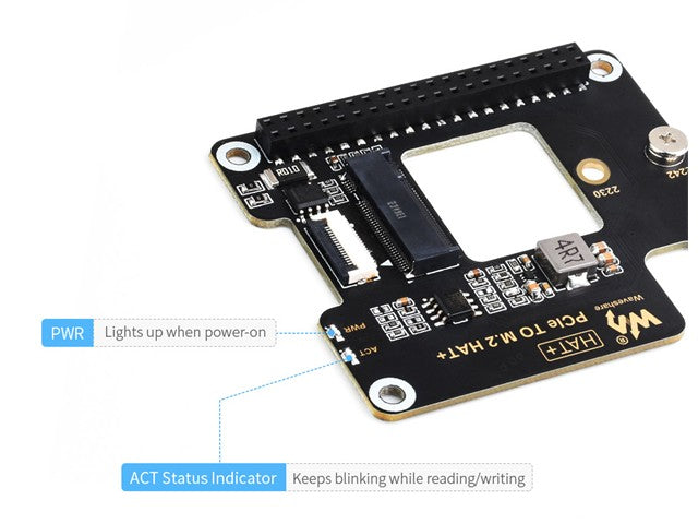WVS PCIE-M.2 HAT-RASPB PI 5