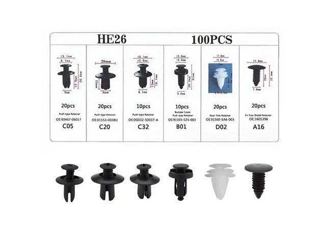 HKD 100PC CAR PANEL FIX KIT