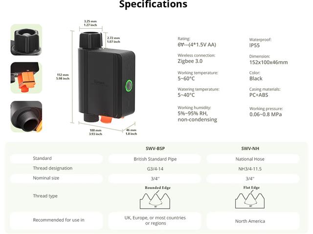 SONOFF SWV-BSP (EU) WATER VALVE