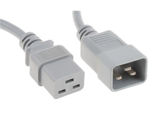 PWR EXT CAB IEC C19F-C20M 2M GY