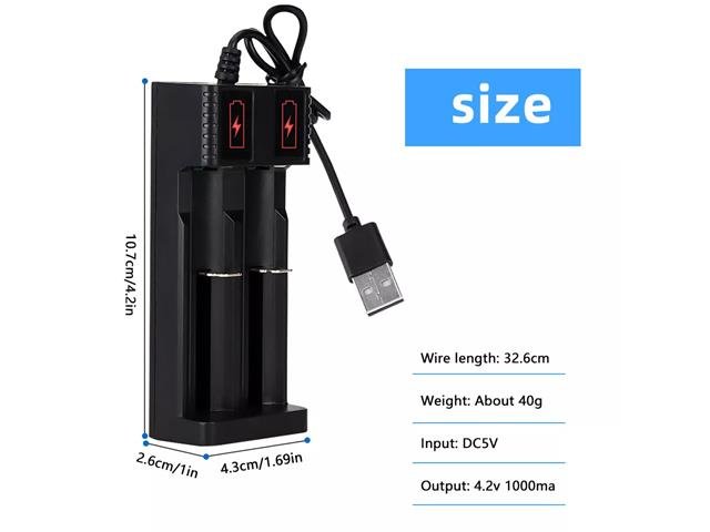 BDD LITH CHARGER - 2X LC18650 USB - Battery Accessories - 