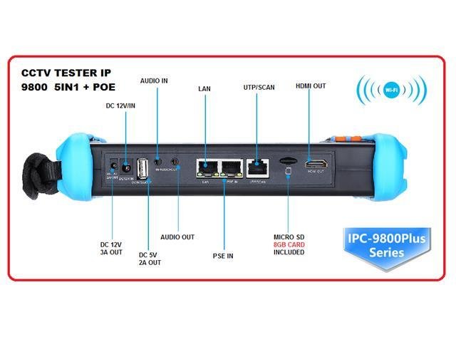 CCTV TESTER IP 9800 5IN1 + POE - Environmental Test Equipment - 