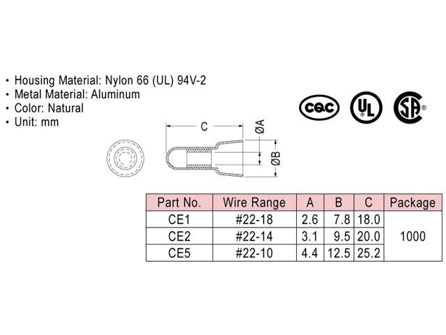 CE2 - Cable Lugs, Terminals & Splices - 