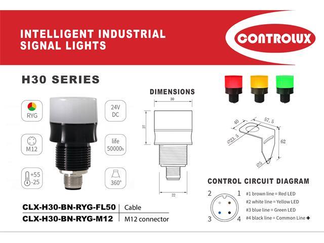CLX-H30-BN-RYG-M12 - Industrial Automation -