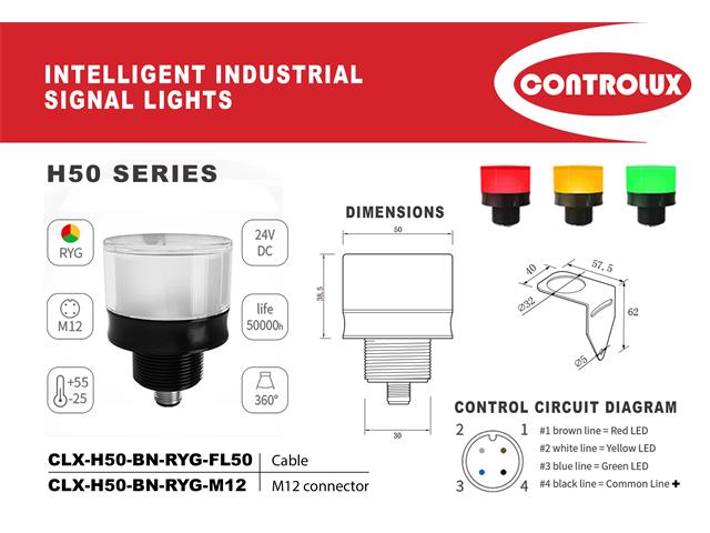 CLX-H50-BN-RYG-FL50 - Industrial Automation -