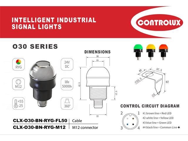CLX-O30-BN-RYG-M12 - Industrial Automation -