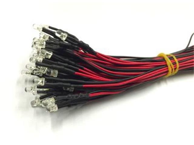 CMU LED 8MM 3-12V WW W/CABL 5/PK - LED Displays -