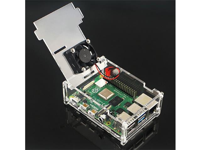 CMU RASPBERRY PI 4B CLR ENCL+FAN - Internet of things (IoT) Enclosures -