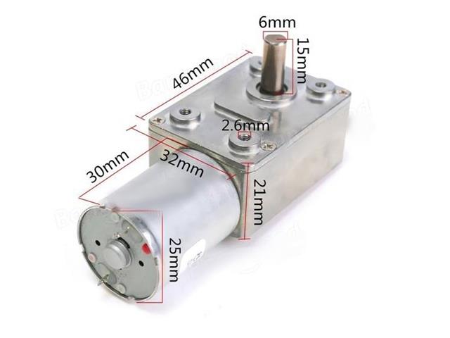 CMU WORM GEAR MOTOR 12V 90RPM - Motors, Motor Drivers & Controllers - BDD WORM GEAR MOTOR 12V 90RPM