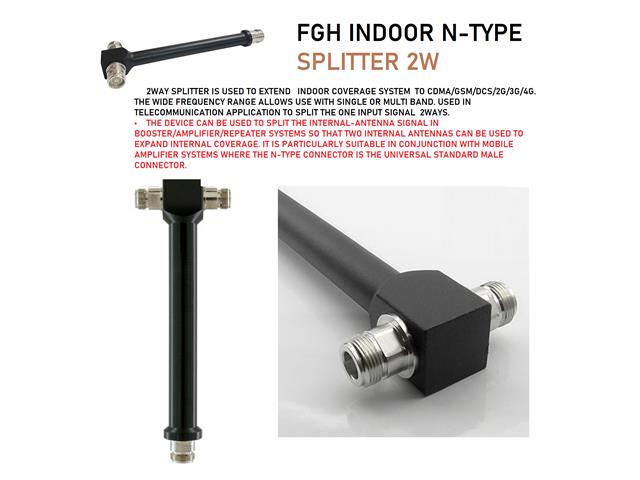 FGH INDOOR N-TYPE SPLITTER 2W - TV, Video & DSTV Accessories -