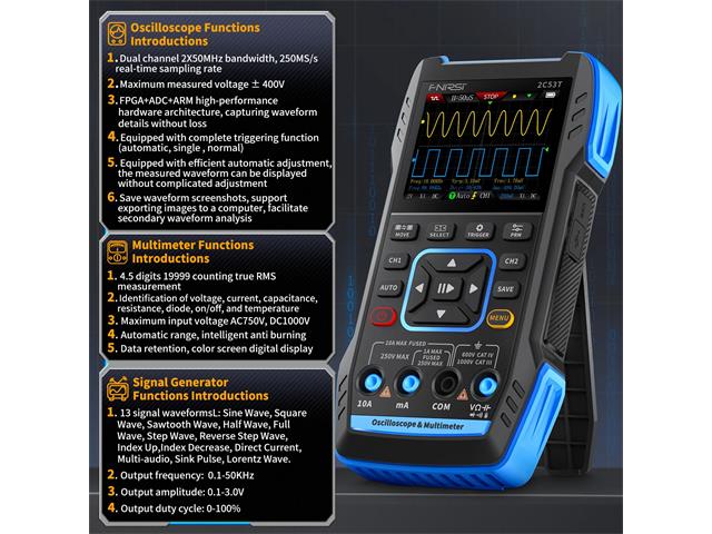 FNIRSI DSO2C53T DUAL CH 50MHZ - Oscilloscopes - 