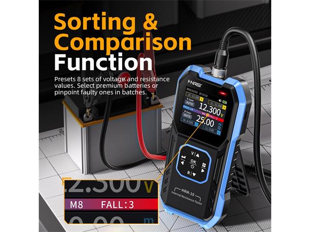 FNIRSI HRM - 10 BATT VOLT RES TEST - Environmental Test Equipment - 