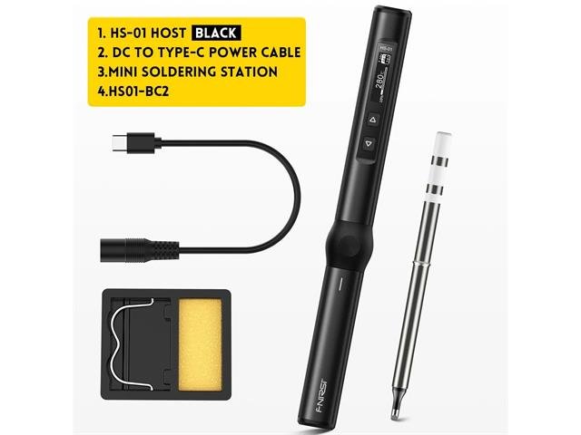 FNIRSI HS - 01F SOLDERING IRON BLK - Solder Irons & Tips - 