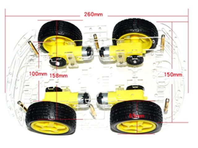 HKD 4WD 2 TIER CHASSIS KIT BLUE - Robot Chassis - 