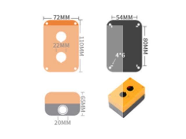 HKD BX2 - 22 IP65 PB ENCLOSURE YEL - Plastic Enclosures - 