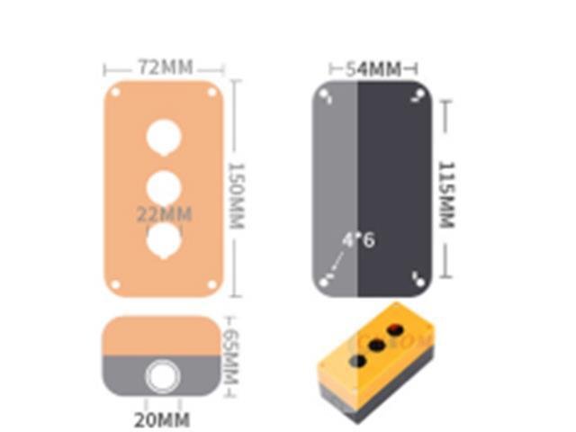 HKD BX3 - 22 IP65 PB ENCLOSURE YEL - Plastic Enclosures - 