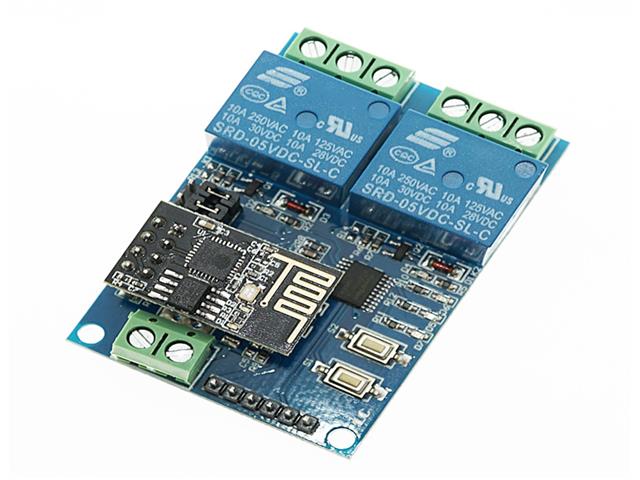 HKD ESP8266 RELAY 2CH 5V 10A - ESP8266 & ESP32 Modules - BMT ESP8266 5V DUAL RELAY WIFI