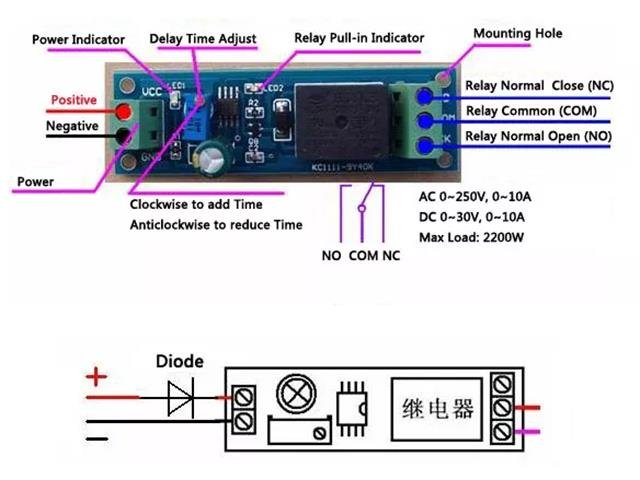 HKD TIMER RELAY BOARD 12V 0-10S - Breakout boards / Shields / Modules -