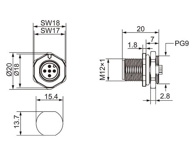 PM12AM5F - S/9 - Circular Connectors - 