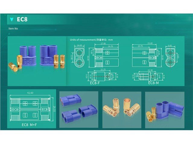 RC - EC8 CONNECTOR PAIR - Power Connectors - 