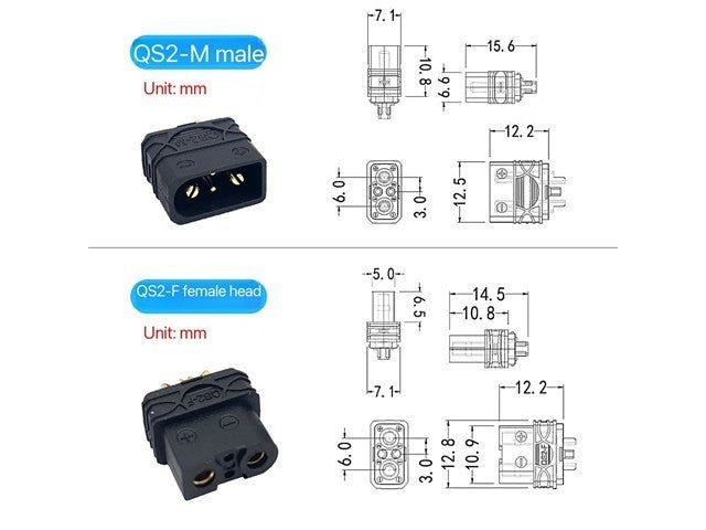 RC - QS2 CONNECTOR PAIR - Power Connectors - 