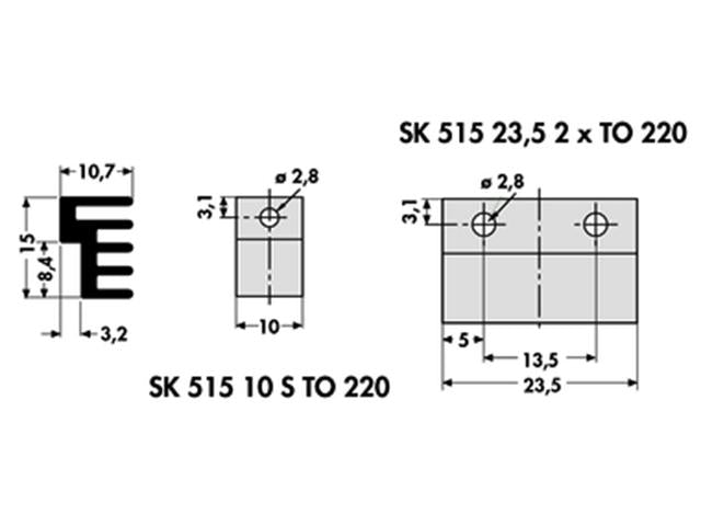 SK515 - 23,5S2XTO220 - Heatsinks - 
