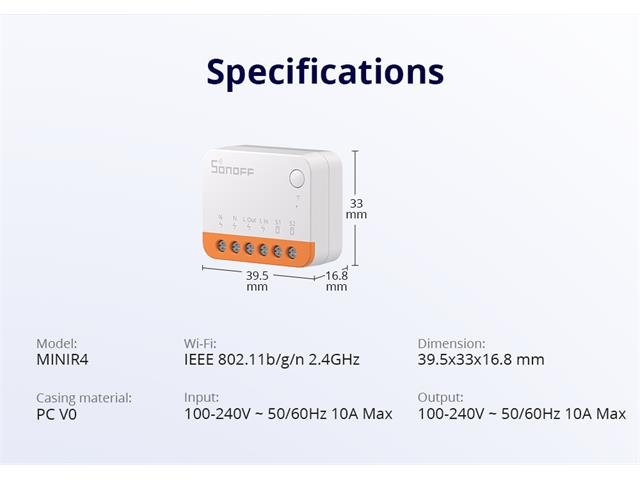 SONOFF MINI R4 SMART SWITCH - Home Automation -