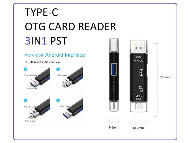 TYPE-C OTG CARD READER 3IN1 PST - Hard Drives & Storage Devices -
