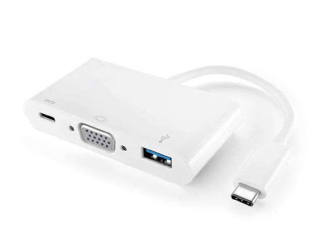 USB C-MALE TO VGA-F +USB3F+C-F - USB Hubs, Adaptors, & Extenders -