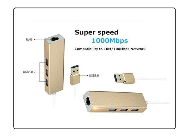 USB2.0 3PORT HUB WITH LAN PORT - USB Hubs, Adaptors, & Extenders -