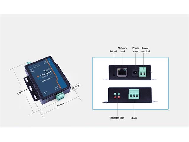 USR N510 - H7 1 - PORT RS485 - ETHERNT - INDUSTRIAL IoT Wi - fi SOLUTIONS - 