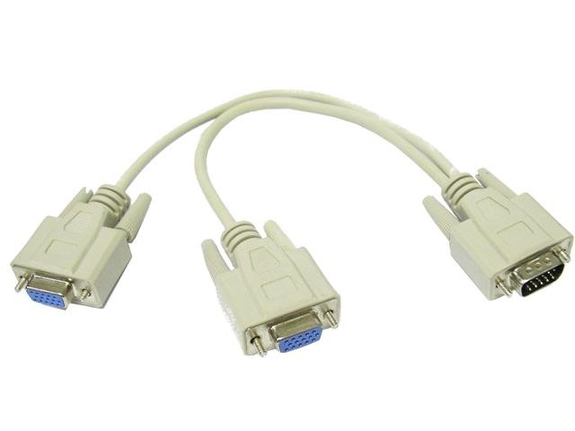 VGA SPLITTER CABLE DUAL #TT - HDMI / VGA / AV Converters - 