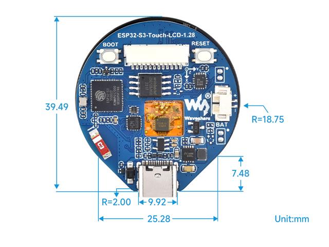 WVS ESP32 - S3 - TOUCH - LCD - 1.28+GYRO - ESP8266 & ESP32 Modules - 
